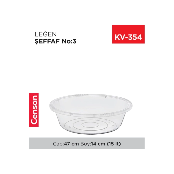 Şeffaf Leğen 3 No 15 Lt. Royaleks-E422