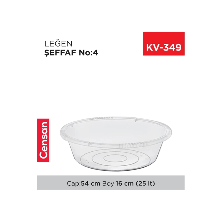 Şeffaf Leğen 4 No 25 Lt. Royaleks-E423