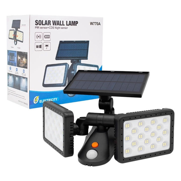 ShopZum W770A SENSÖRLÜ 144 SMD LEDLİ SOLAR AYDINLATMALI DUVAR LAMBASI