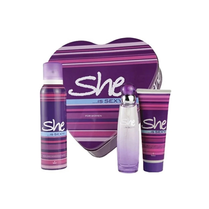 She Is Sexy Edt 50 Ml Edt Kadın Parfümü + 150 Ml Deodorant +75 Ml Vücut Losyonu Set