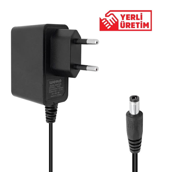 ShopZum  24 VOLT - 1 AMPER 5.5*2.5 UÇLU YERLİ ÜRETİM PLASTİK KASA PRİZ TİPİ ADAPTÖR