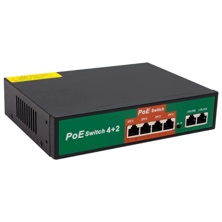 ShopZum 4+2 PORT 10/100 MBPS 72 WATT POE ETHERNET SWITCH