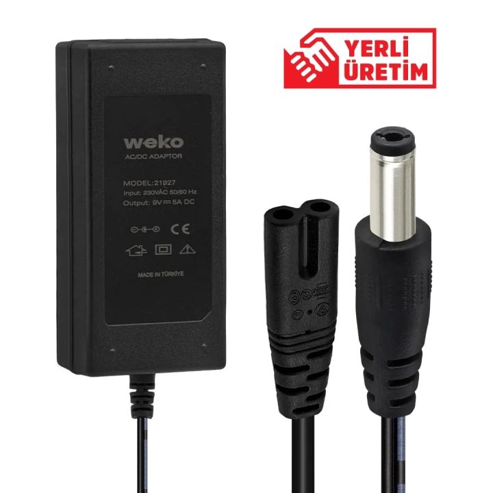 ShopZum  9 VOLT - 5 AMPER 5.5*2.5 UÇLU YERLİ ÜRETİM YAZAR KASA/POS MAKİNESİ MASAÜSTÜ  ADAPTÖR