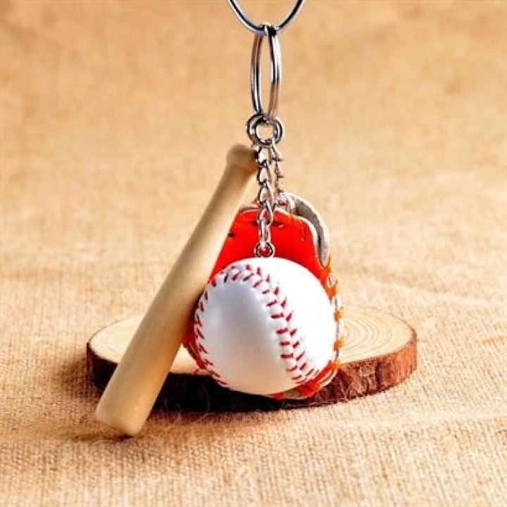 ShopZum Gerçekçi Beyzbol Tasarımlı Şık Anahtarlık Kolye Çanta Süsü Baseball Keychain