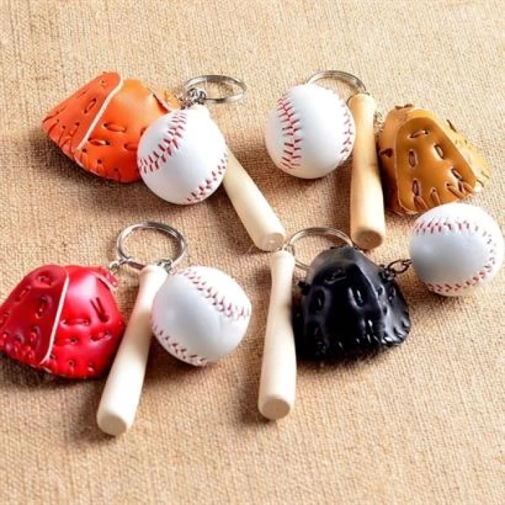 ShopZum Gerçekçi Beyzbol Tasarımlı Şık Anahtarlık Kolye Çanta Süsü Baseball Keychain