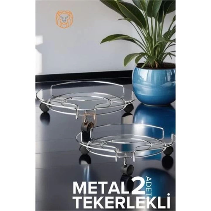 ShopZum Metal Saksı Altlığı Tekerlekli 2 li SET 719698