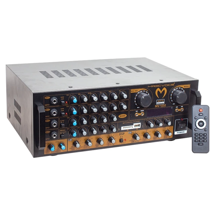 ShopZum MV-1232 2*80W USB/SD BT UK-BALANS 4 MİK GİRİŞ-4 HOP ÇIKIŞLI STEREO TRAFOSUZ MIXER KÜP ANFİ