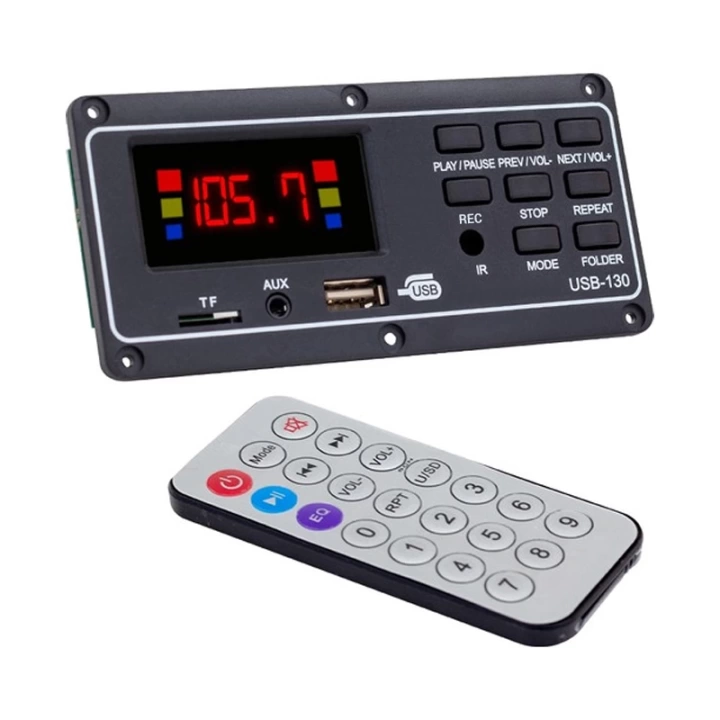 ShopZum MV-15949 USB-130 USB/SD/MIC/AUX/BLUETOOTH KUMANDALI EKRANLI OTO TEYP ÇEVİRİCİ DİJİTAL PLAYER BOARD