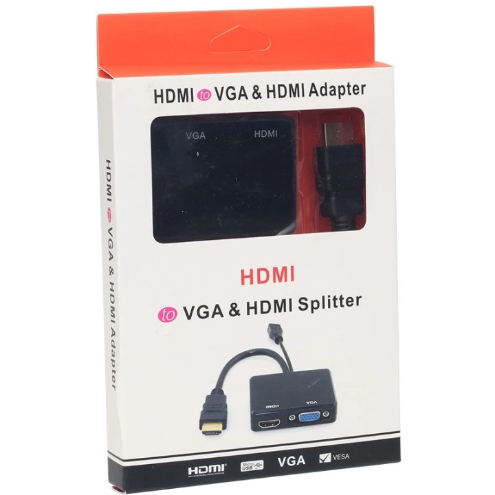 ShopZum PM-19260 HDMI TO VGA + HDMI SPLITTER ÇEVİRİCİ ADAPTÖR