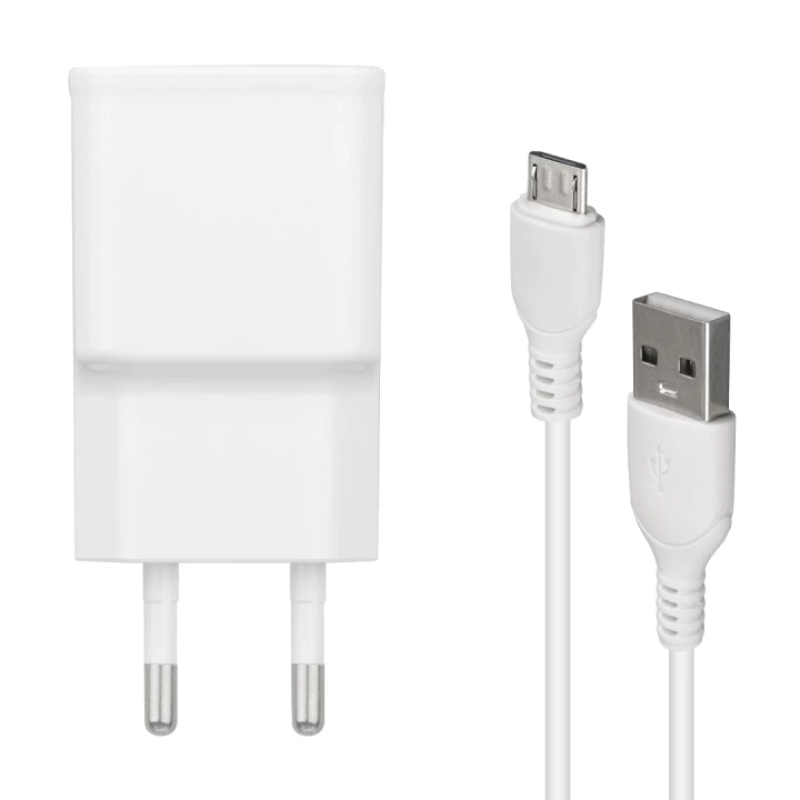 ShopZum  WK-21434 S6 2.1 AMPER ŞARJ BAŞLIK ADAPTÖRÜ + MICRO USB KABLO ShopZum(NO:3)