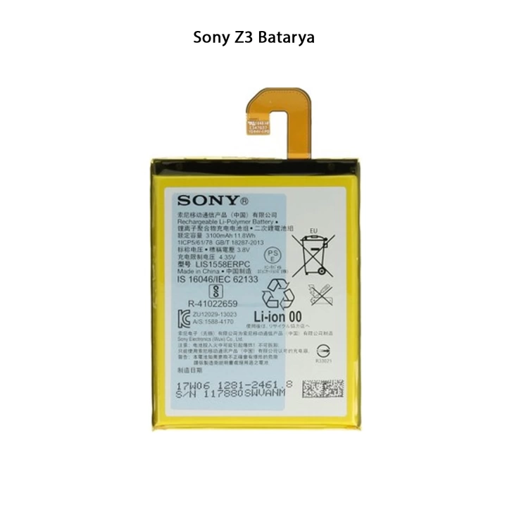 Sony Xperia Z3 Telefonlarla Uyumlu Batarya 3100 mAh