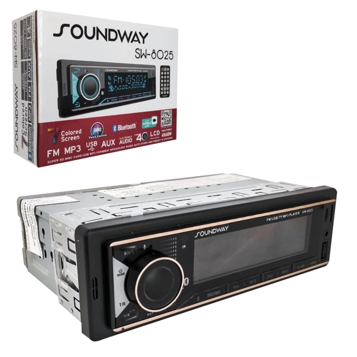 SW-8025 Oto Teyp 4X60 Watt Bluetooth Mobil Aplikasyon Usb Type-C Sd Fm Aux