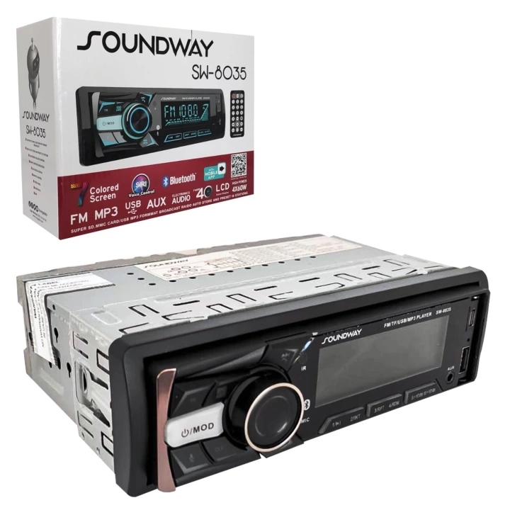 SW-8035 Oto Teyp 4X60 Watt Bluetooth Mobil Aplikasyon Usb Type-C Fm Aux