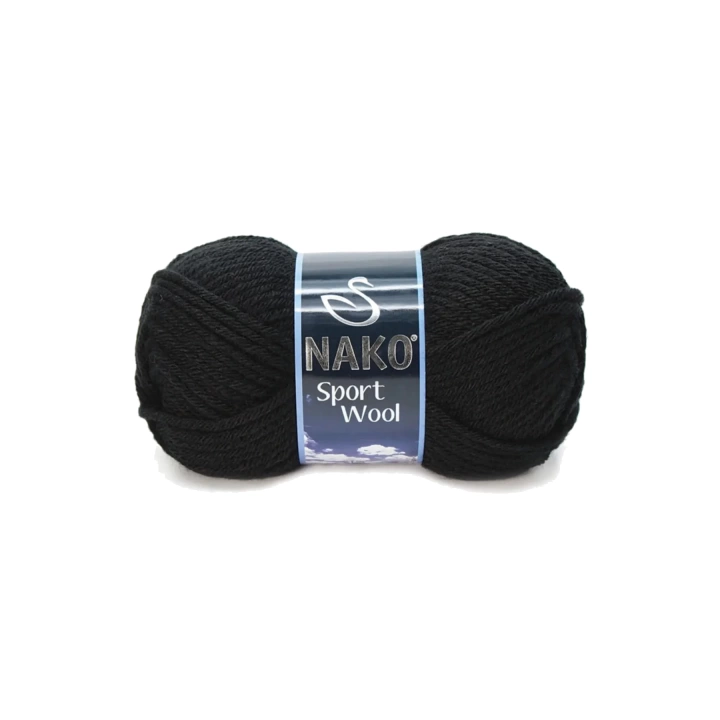 Sport Wool Atkı Bere Ceket Yelek Örgü İpi Yünü No: 217 Siyah