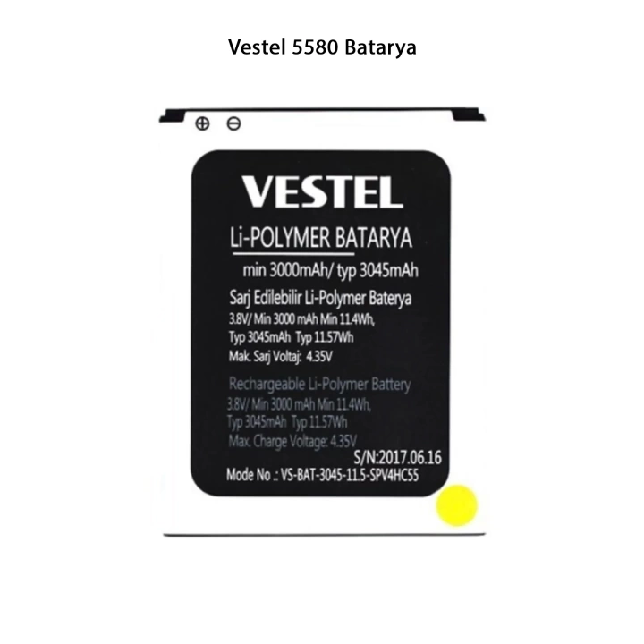 Vestel 5580 Telefonlarla Uyumlu Batarya 3045 mAh