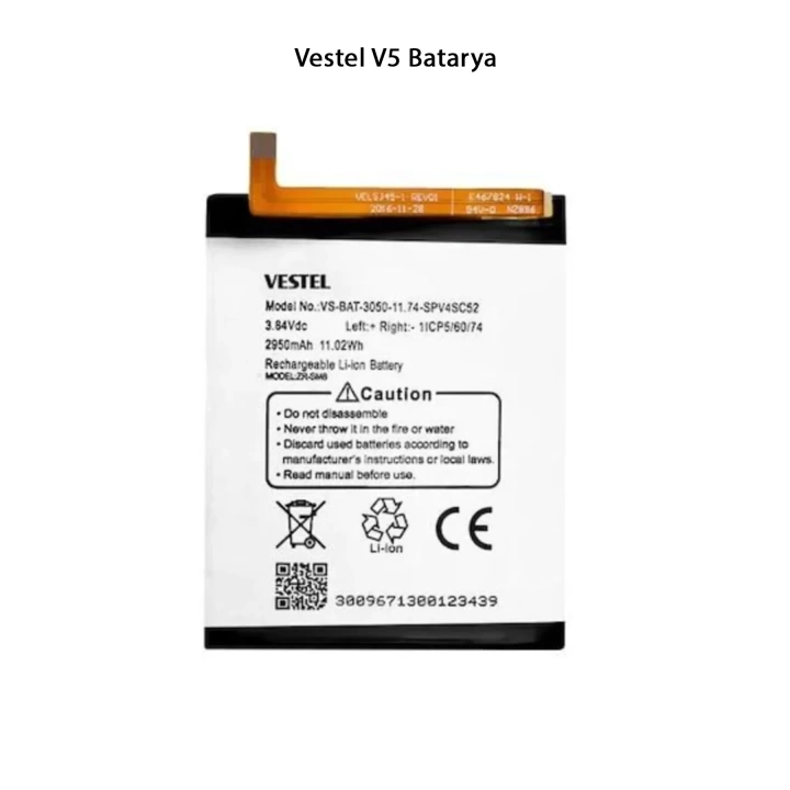 Vestel V5 Telefonlarla Uyumlu Batarya 3000 mAh