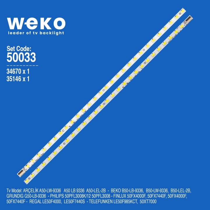 WKSET-5033 35146X1 34670X1 V500H1-LS5-T.EM4 2 ADET LED BAR