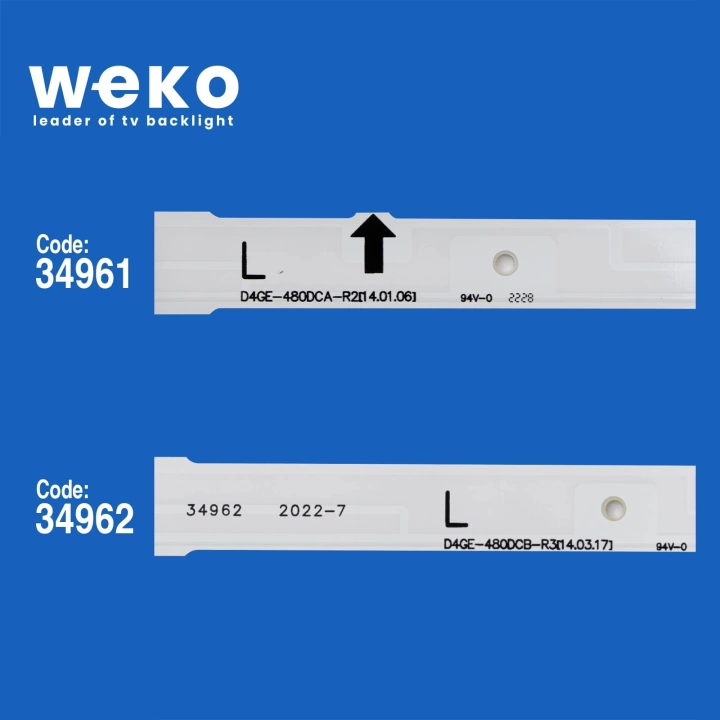 WKSET-5084 34961X6 34962X6 D4GE-480DC 12 ADET LED BAR