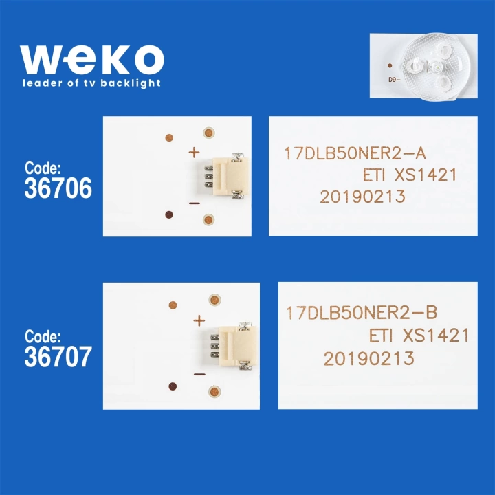 WKSET-5792 36706X2 36707X1 17DLB50NER2-A/B 3 ADET LED BAR