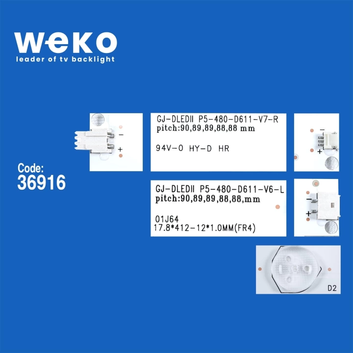 WKSET-6212 36916X6 GJ-2K15-D2P5-480-D611-V3  6 ADET LED BAR (BÖLÜNMÜŞ MODEL)