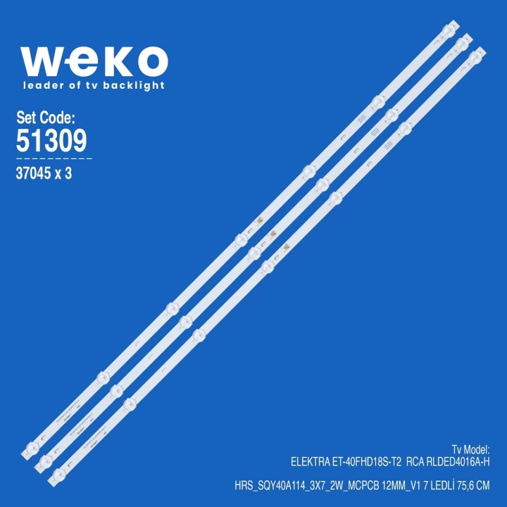 WKSET-6309 37045X3 HRS_SQY40A114_3X7_2W_MCPCB 12MM_V1 3 ADET LED BAR