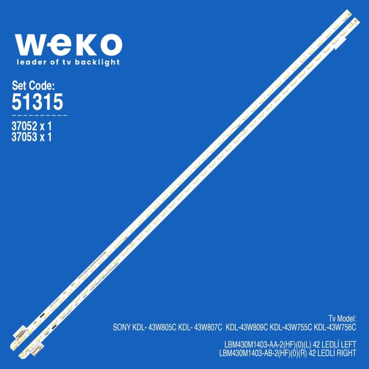 WKSET-6315 37052X1 37053X1 LBM430M1 403-AA/AB 2 ADET LED BAR