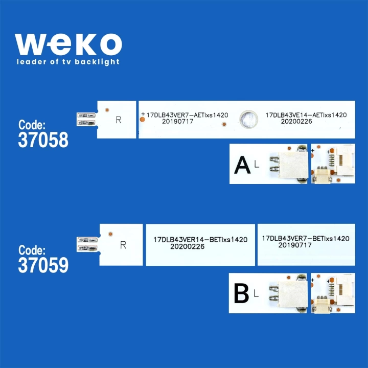 WKSET-6320 37058X2 37059X1 17DLB43VER14-A/B  3 ADET LED BAR