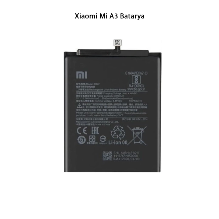 Xiaomi Mi A3 Telefonlarla Uyumlu Batarya 4030 mAh