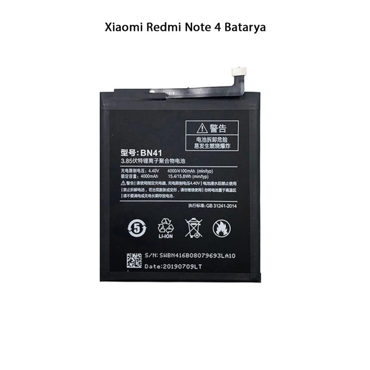 Xiaomi Redmi Note 4 Telefonlarla Uyumlu Batarya 4100 mAh