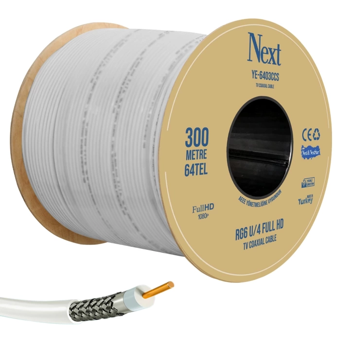 YE-6403 Anten Kablosu RG6 U4 64 Tel 300 Metre