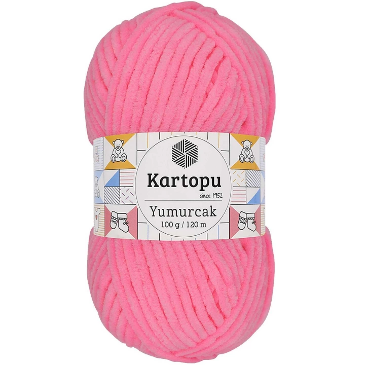 Yumurcak Kadife El Örgü İpi Fosfor Pembe K773