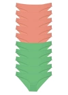 10 adet Eko Set Likralı Kadın Slip Külot Pudra Yeşil