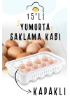 15li Şeffaf Yumurta Saklama Kabı Yumurtalık Buzdolabına Uygun 15 li Yumurta Saklama