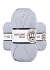 3 Adet Madame Cotton El Örgü İpi Yünü 100 gr 001 Gri