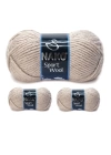 3 Adet Sport Wool Atkı Bere Ceket Yelek Örgü İpi Yünü No: 2167 Kanvas Beji