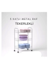 3 Katlı Metal Raf Tekerlekli- Düzenleyici - Organizatör (DEMONTE)