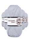 5 Adet Madame Cotton El Örgü İpi Yünü 100 gr 001 Gri