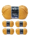 5 Adet Sport Wool Atkı Bere Ceket Yelek Örgü İpi Yünü No: 10129 Hardal