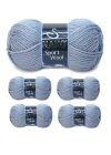 5 Adet Sport Wool Atkı Bere Ceket Yelek Örgü İpi Yünü No: 11223 Denim Melanj