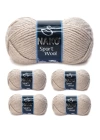 5 Adet Sport Wool Atkı Bere Ceket Yelek Örgü İpi Yünü No: 2167 Kanvas Beji