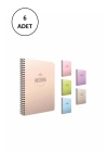 A4 Spiralli Defter Pastoral Plastik Kapak Kareli 120 Yaprak 3-3248000-2011 Asorti 6 Adet