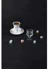 Ayaklı Kahve Yanı Bardağı Kristal Kesim Shot Bardak 7cm x 4 cm 6 Lı Set