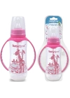 Baby Time Silikon Kiraz Uçlu Kulplu PP Biberon 250 ml - Pembe