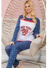 Bayan Uzun Kollu Pijama Takımı Model no 7569