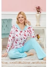 Bayan Uzun Kollu Pijama Takımı Model no 7579