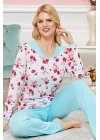 Bayan Uzun Kollu Pijama Takımı Model no 7579