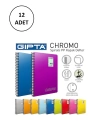 Chromo Spiralli Pp Kapak Defter A4-60 Yaprak Düz 12 Adet