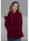 Fermuarlı Cepli Polar Sweatshirt,sw-4 Bordo