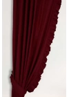 Fırfır Kenarlı Fon Perde Sol Kenar245x140 Cm,pr-2sol Bordo