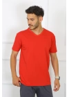 Hepsizen Erkek Kırmızı %100 Pamuklu T-shirt 27486